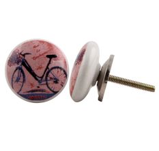 Multicolor Bicycle Flat Ceramic Drawer Knob